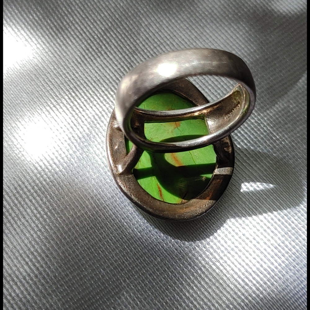 Barse lime turquoise silver ring 9 - Picture 5 of 7